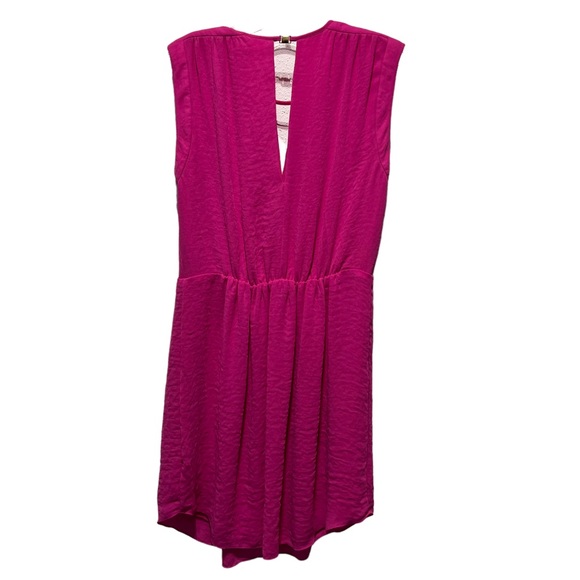 Rebecca Taylor Hot Pink Deep-V Chiffon Dress - Picture 3 of 12